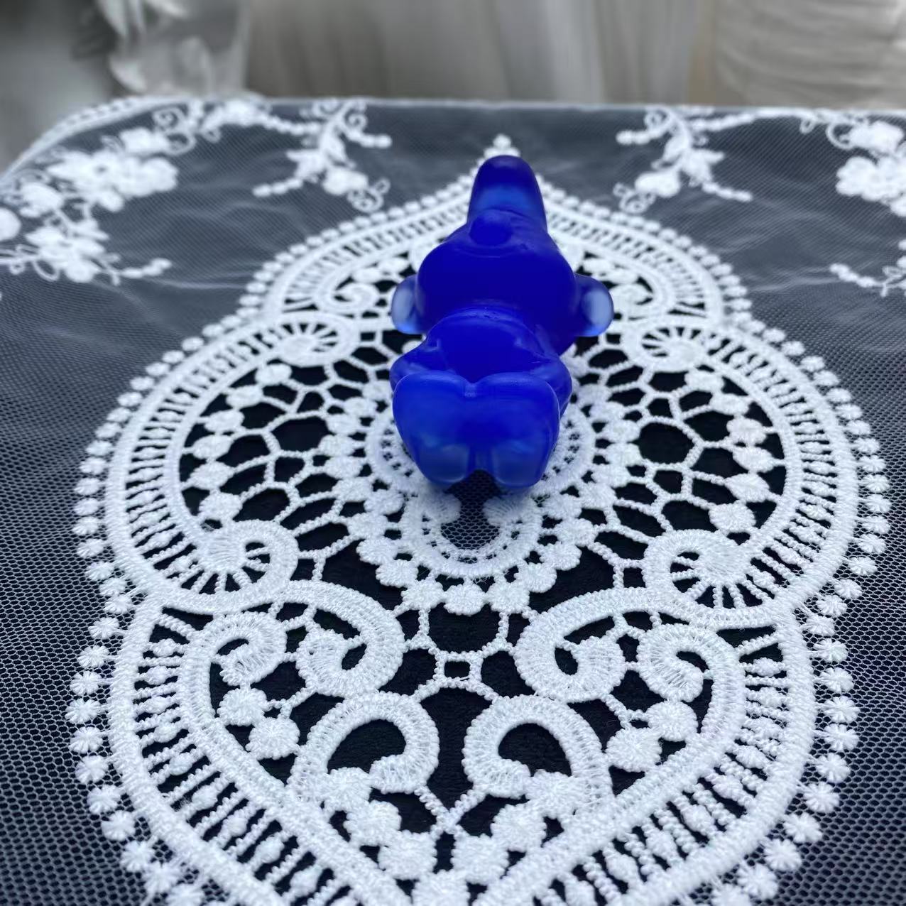 Blue Opalite Smurf Carving