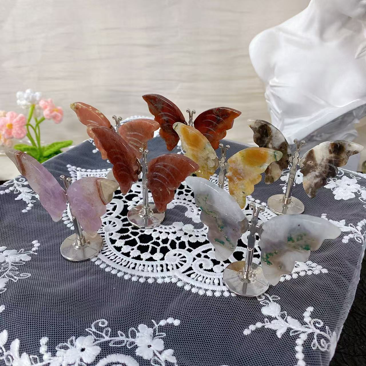 Crystal Standing Butterfly Carving