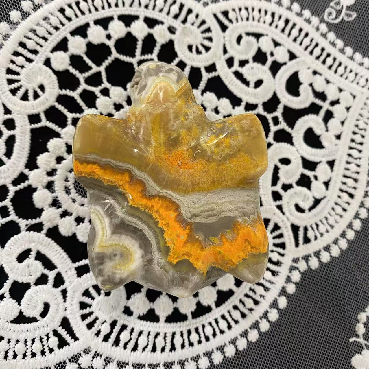 Bumble Bee Jasper Turtle Carving