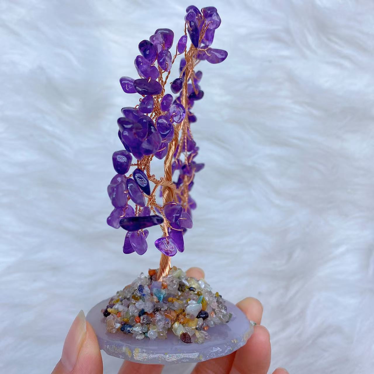 Amethyst Money Tree with Agate Base
