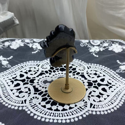 Silver Obsidian Mermaid Carving