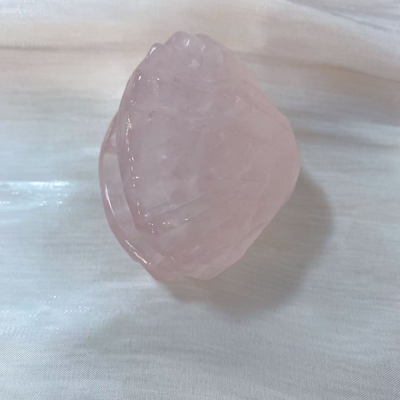Rose Quartz Shell Carving