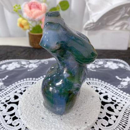 Moss Agate Female body Carving
