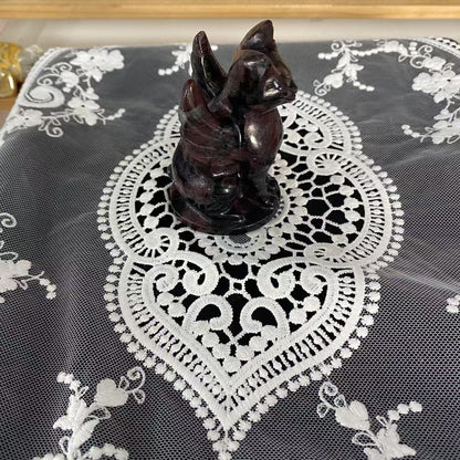 Garnet Flying Cat Carving
