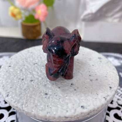 Garnet Elephant Carving