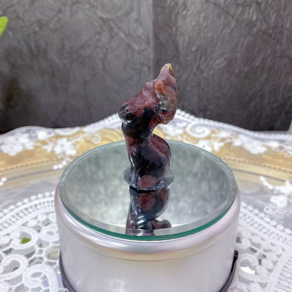 Garnet Winged Female Body Carving