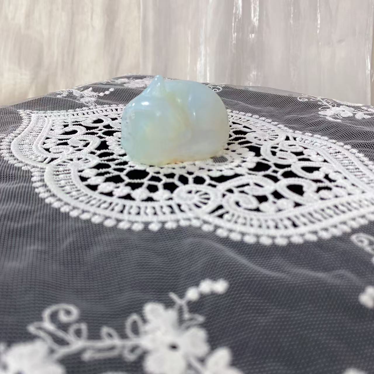 Opalite Sleeping Cat Carving