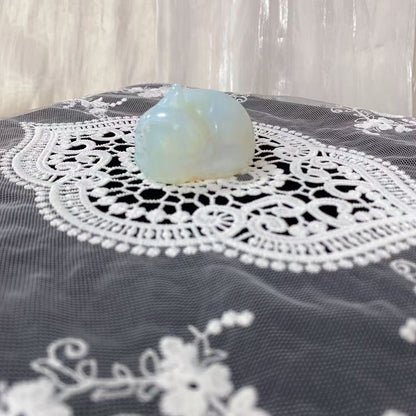 Opalite Sleeping Cat Carving