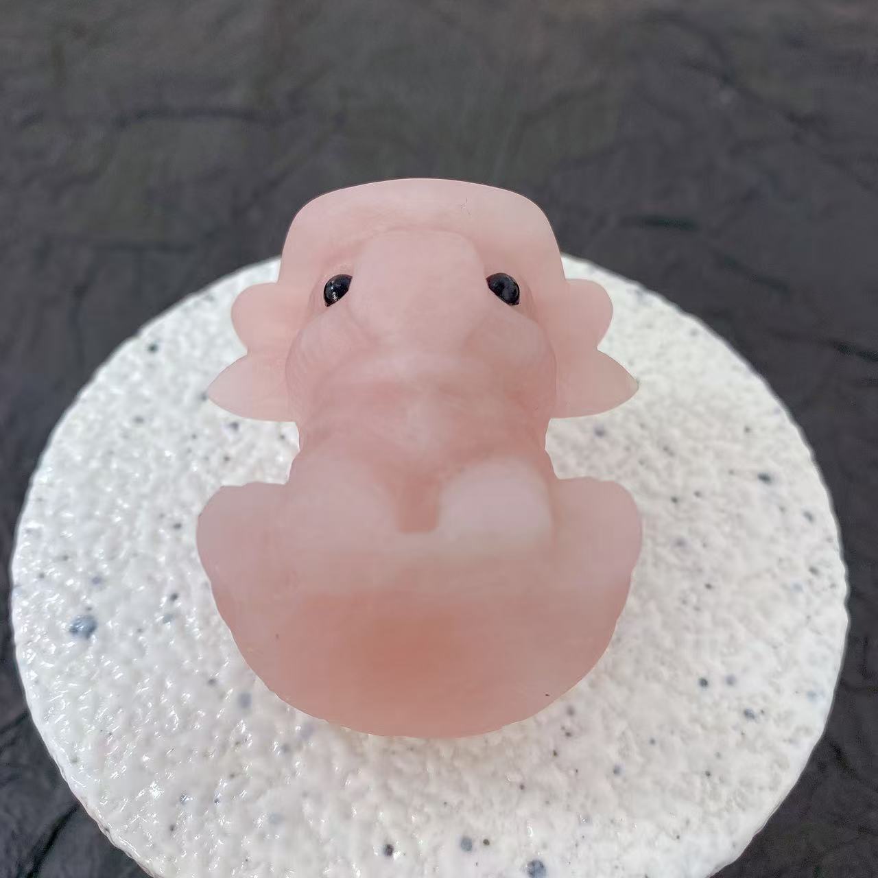 Rose Quartz Cowboy Bull Carving