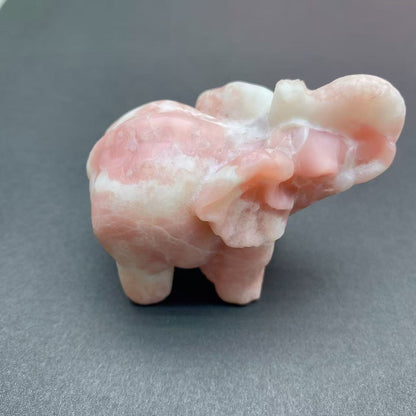 Pink Opal Elephant Carving