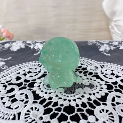 Fluorite Skull Doll Carving