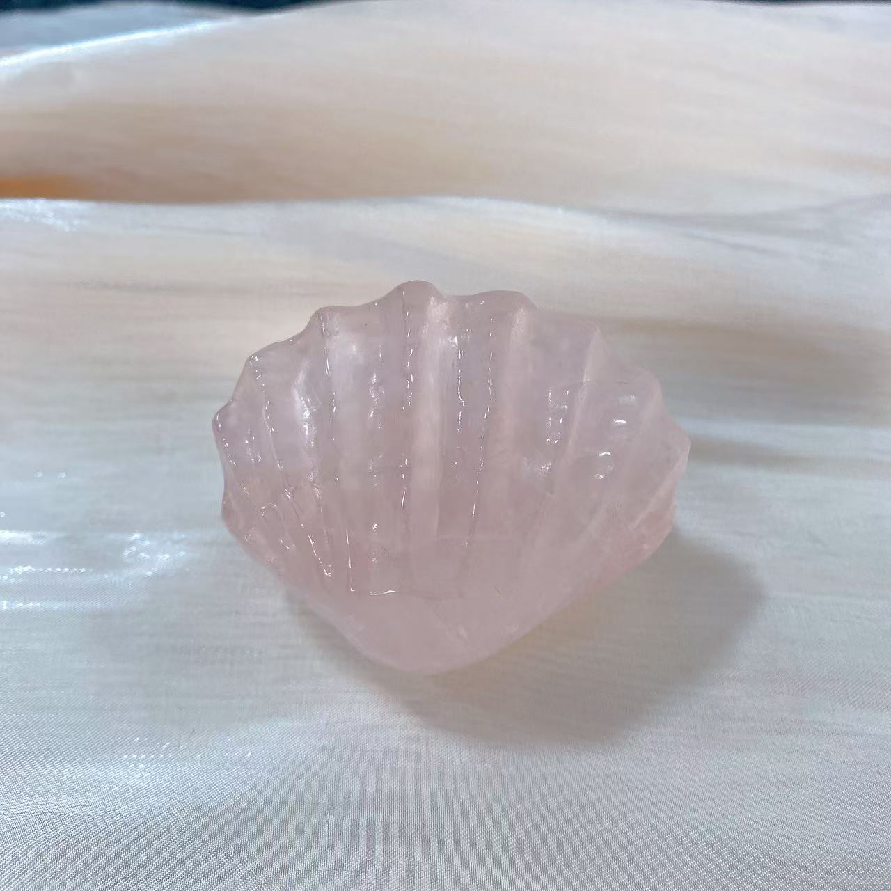 Rose Quartz Shell Carving