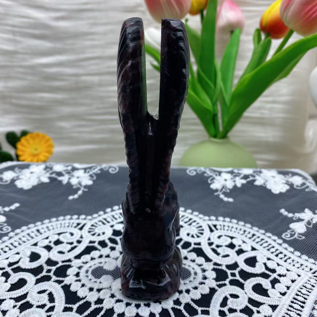 Garnet Crying Angel Carving