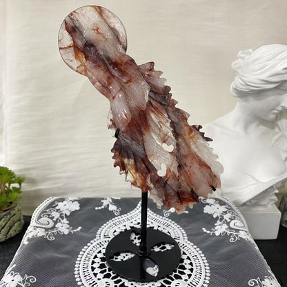 Fire Quartz Mermaid Carving