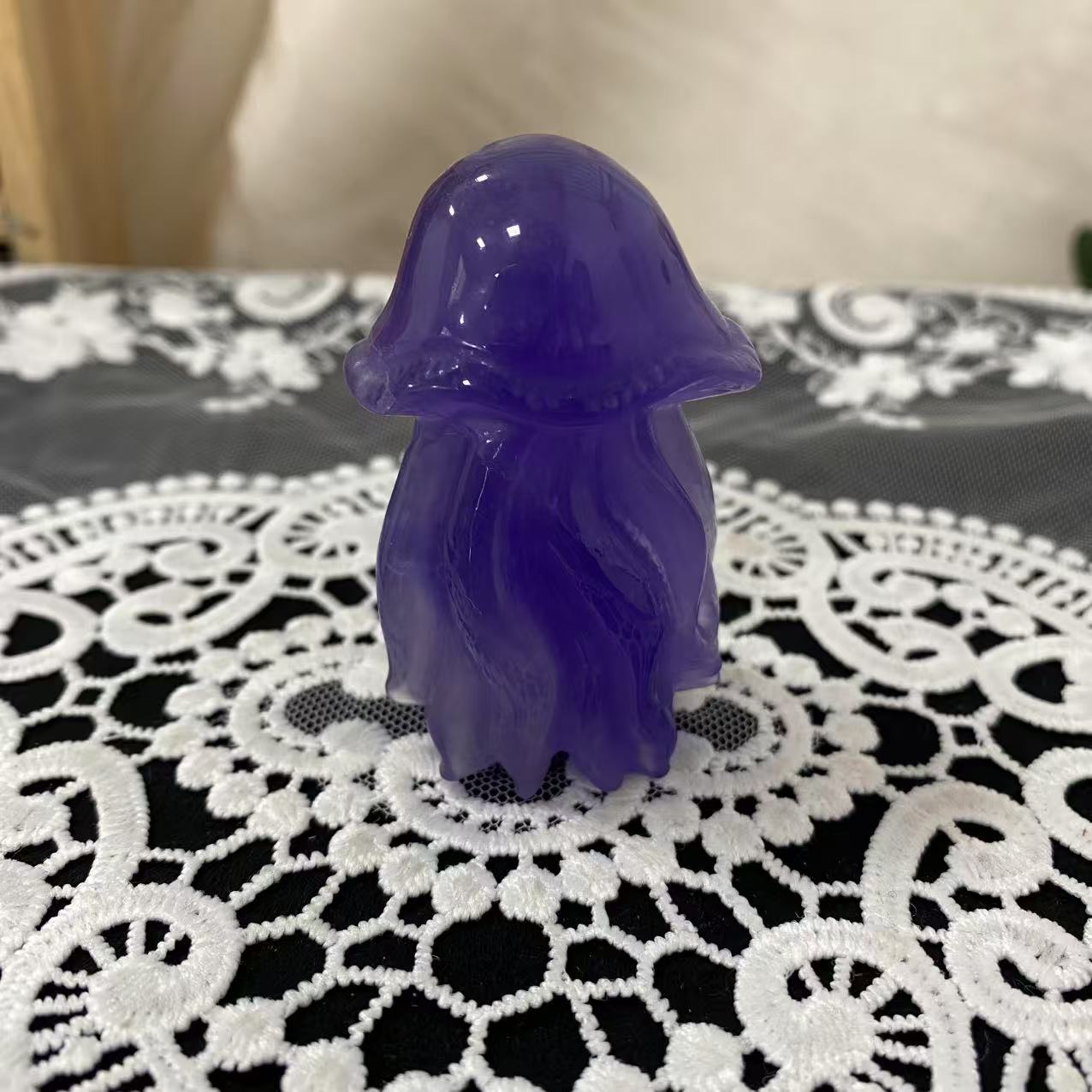 Purple Fluorite Jellyfish Carving
