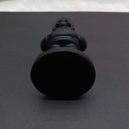 Black Obsidian Skull Figure Carving