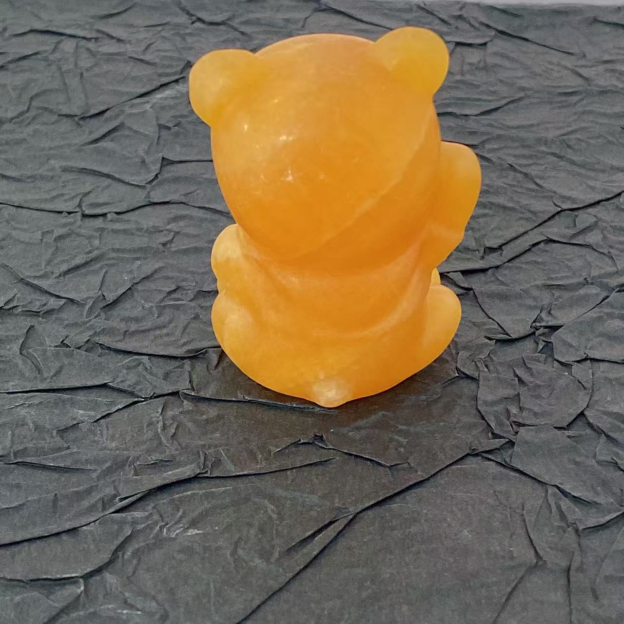 Yellow Calcite Winnie the Pooh Carving