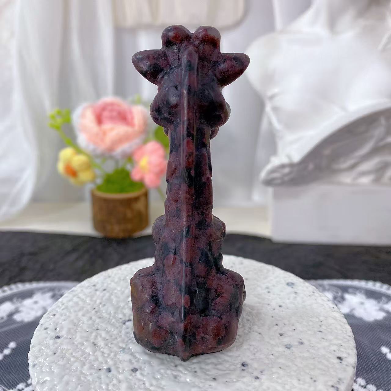 Garnet Giraffe Carving
