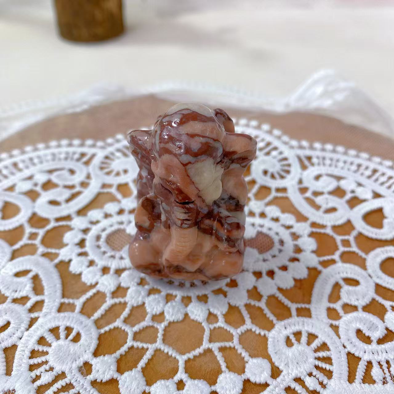Purple Zebra Jasper Ganesha Carving