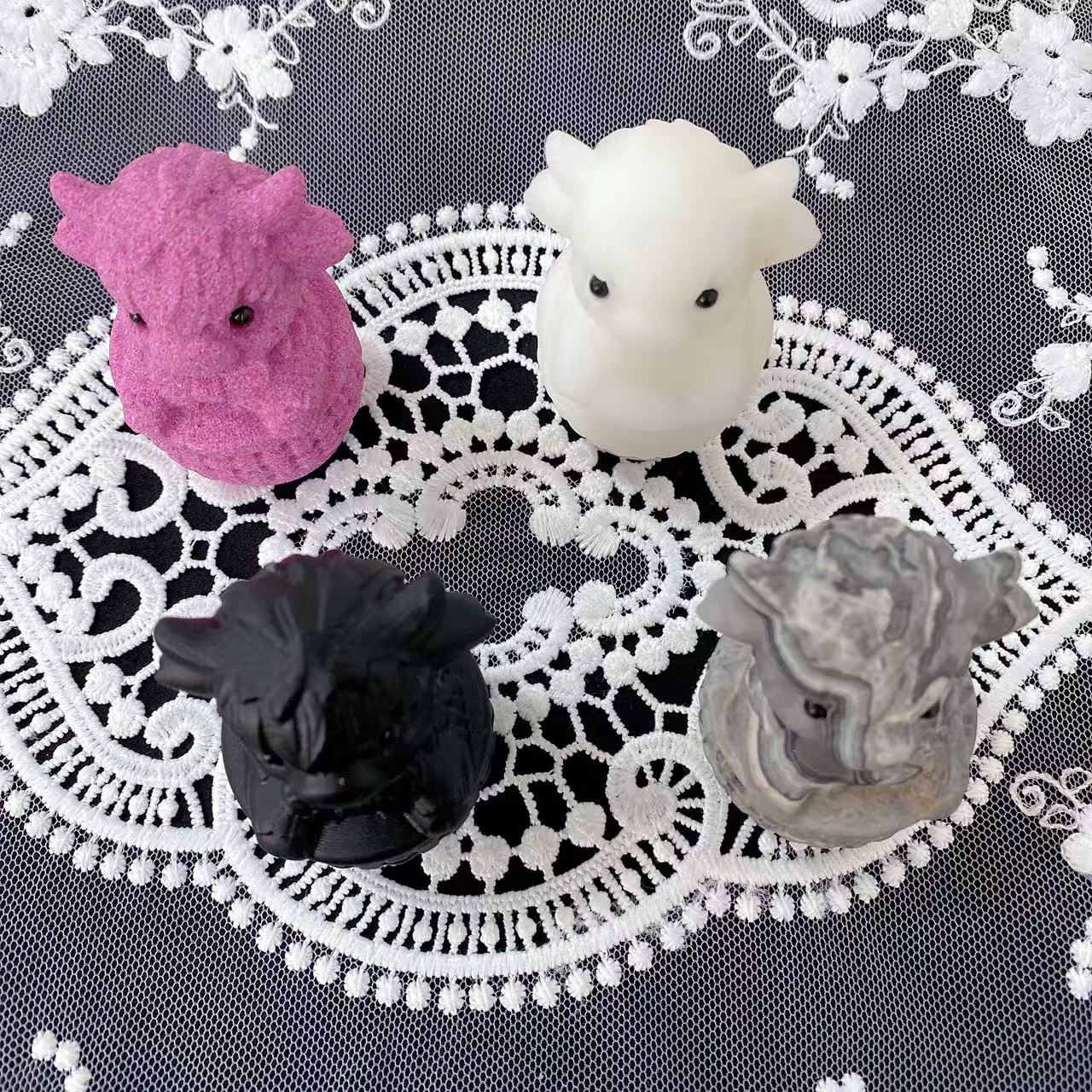 Crystal Basket Cow Carving
