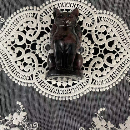 Garnet Flying Cat Carving
