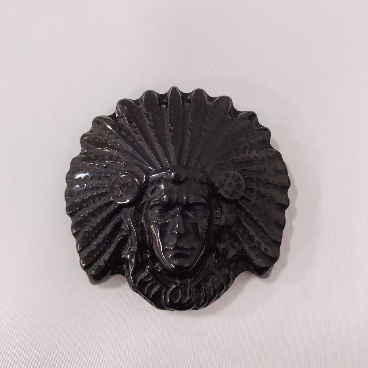 Black Obsidian Indian Skull