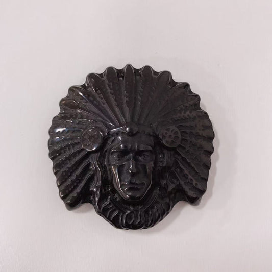 Black Obsidian Indian Skull