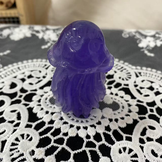 Purple Fluorite Jellyfish Carving