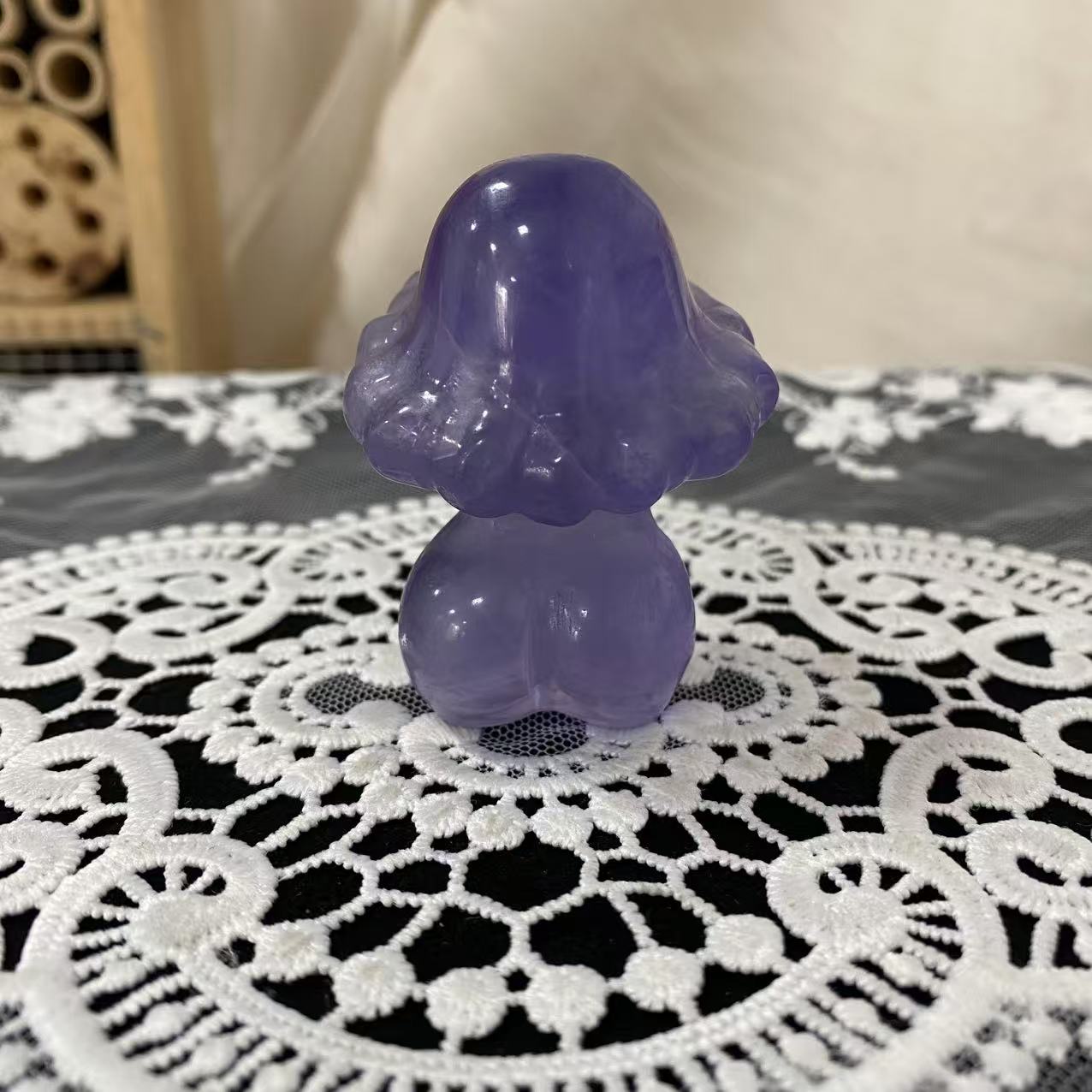 Purple Fluorite Mushroom Female Body Carving