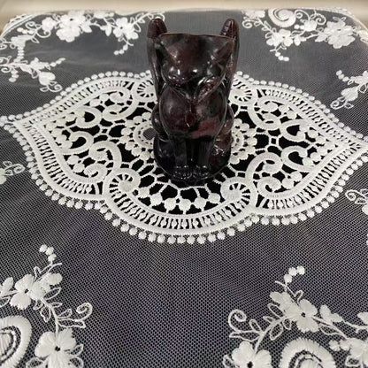 Garnet Flying Cat Carving