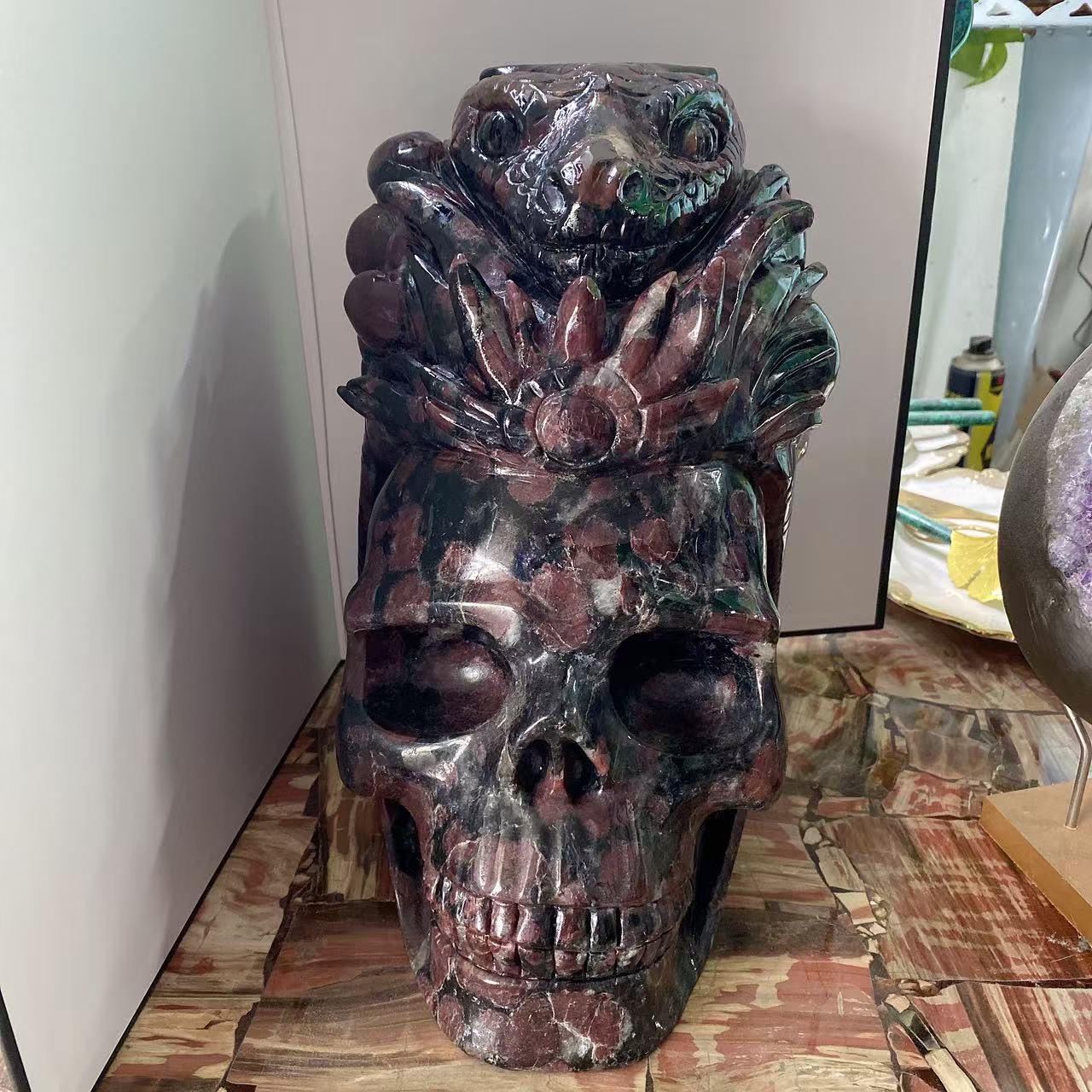 Garnet Snake Lotus Skull