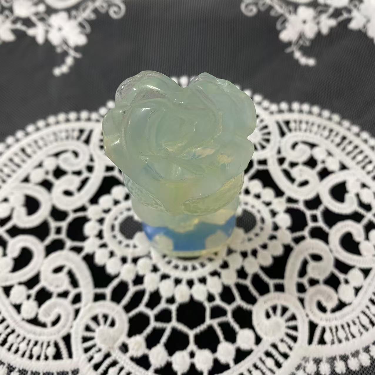 Opalite Rose Flower Carving