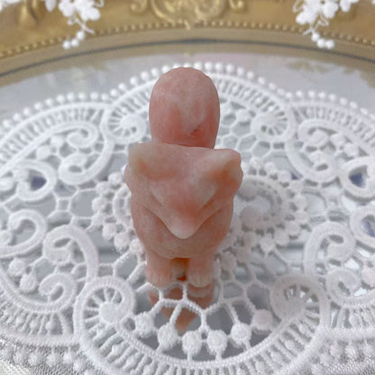 Pink Opal Fox Carving