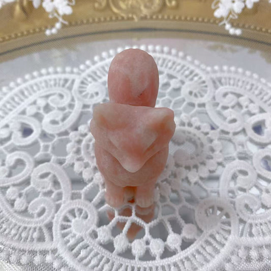 Pink Opal Fox Carving