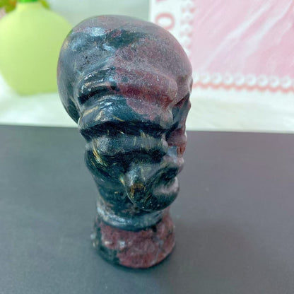 Garnet Skull Snake Hand Carving