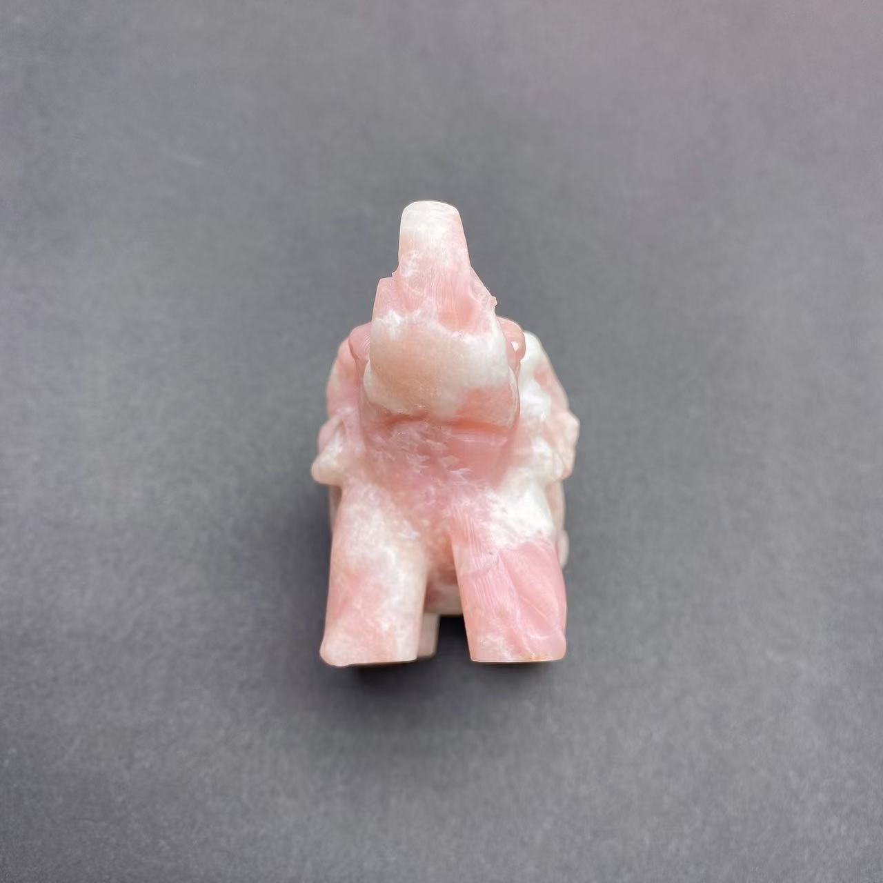 Pink Opal Elephant Carving