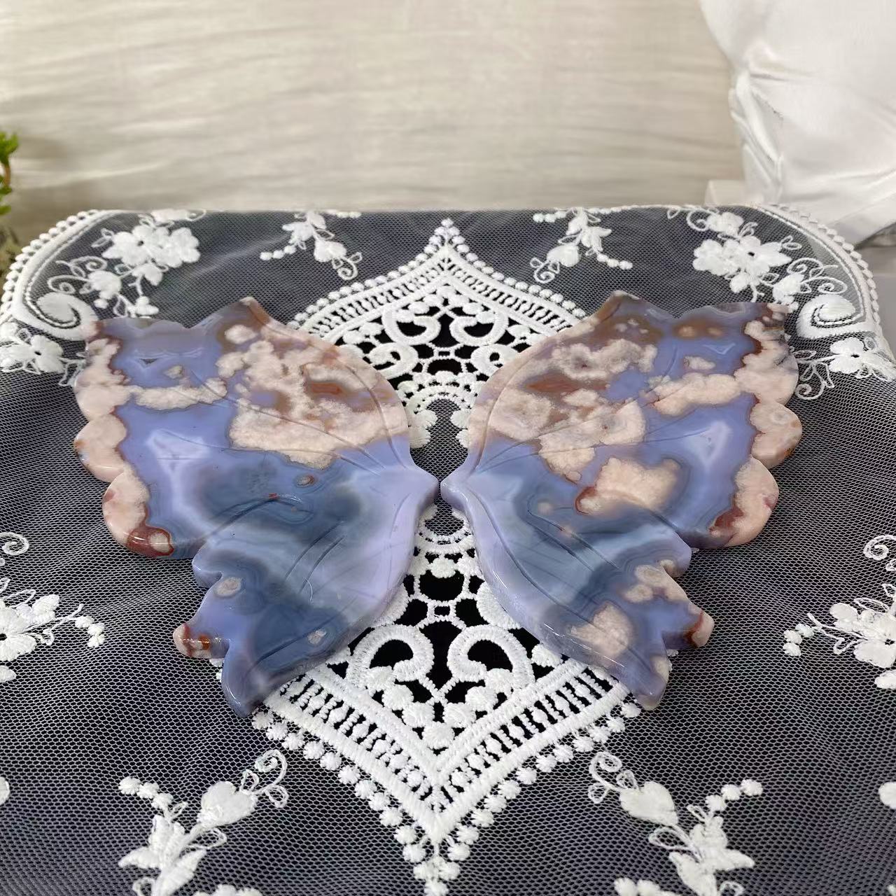 Blue Flower Agate Butterfly Wings