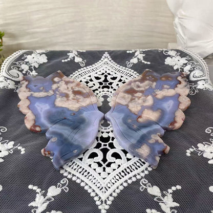 Blue Flower Agate Butterfly Wings
