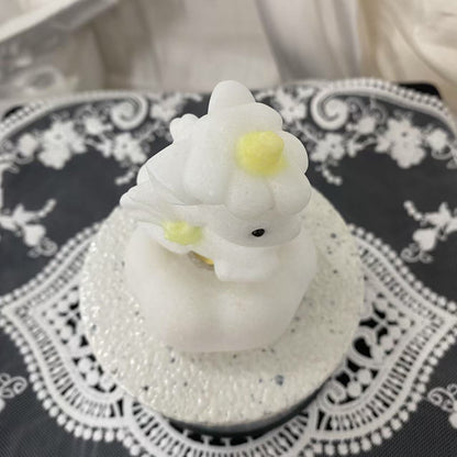 White Jade Spinning Unicorn Carving