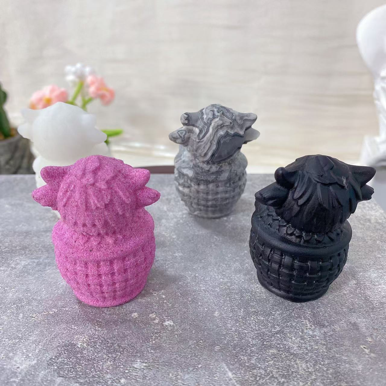 Crystal Basket Cow Carving