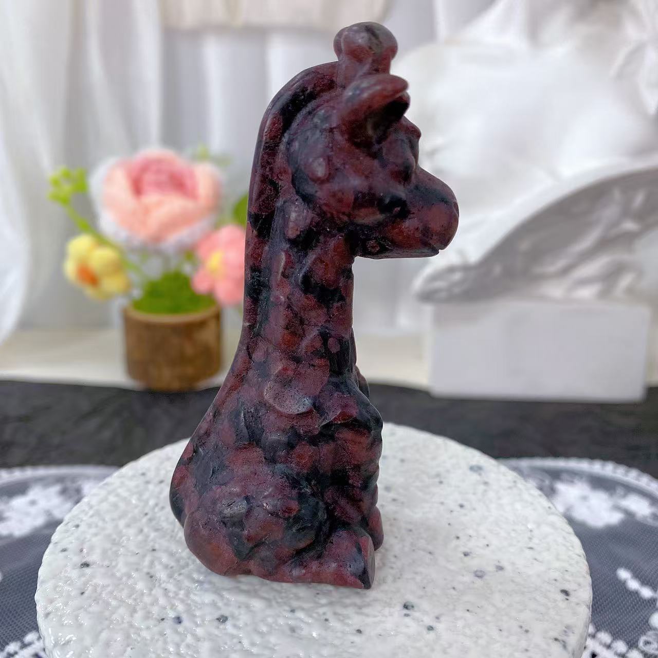 Garnet Giraffe Carving