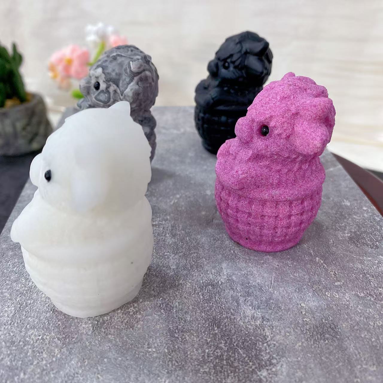 Crystal Basket Cow Carving