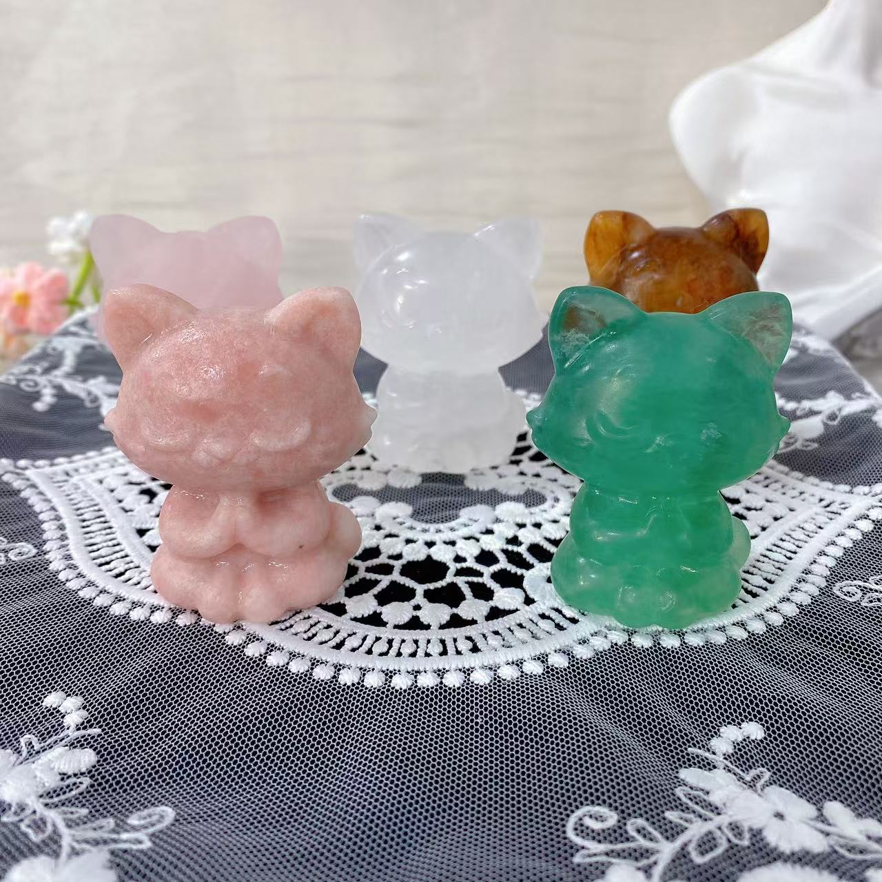 Crystal Cat Carving