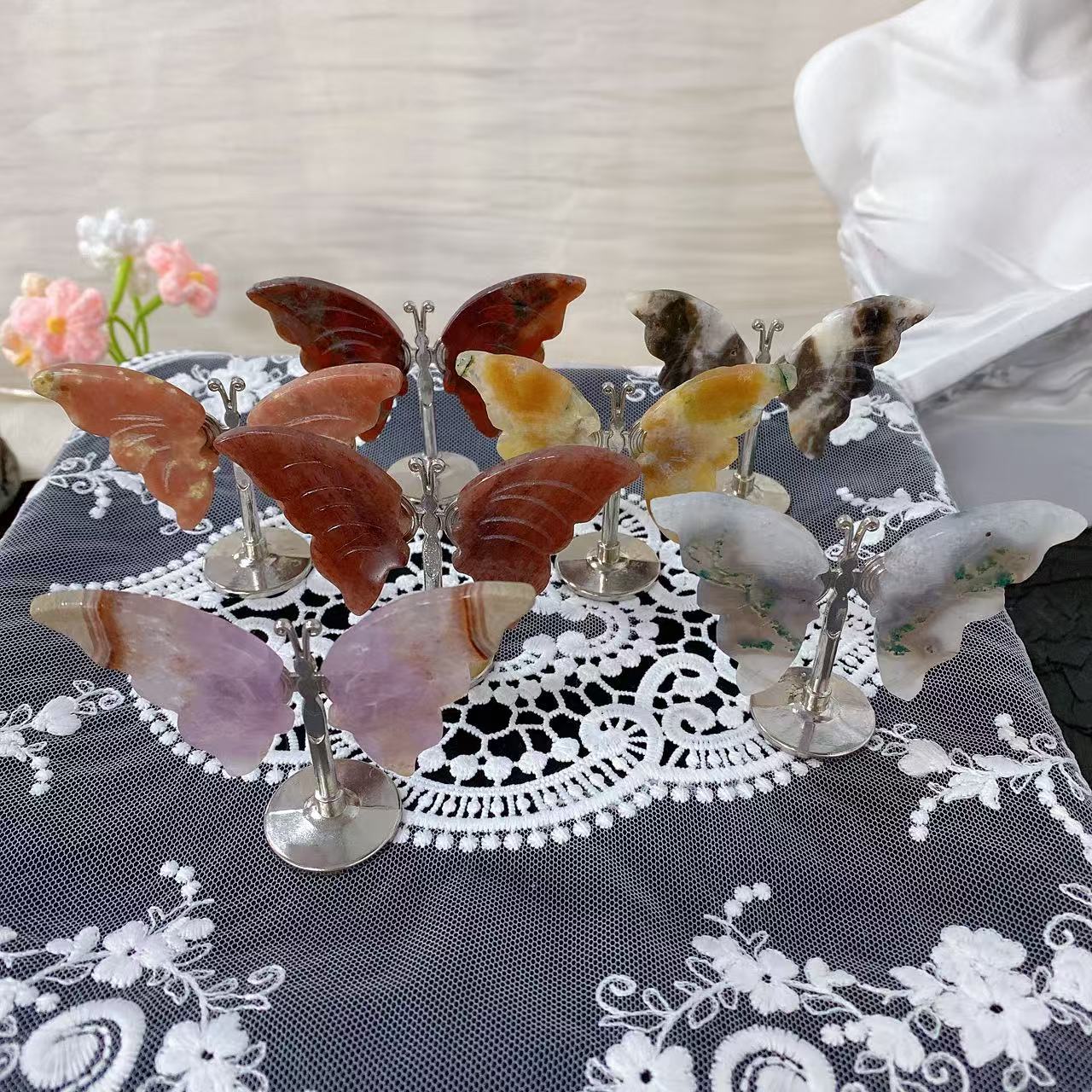 Crystal Standing Butterfly Carving