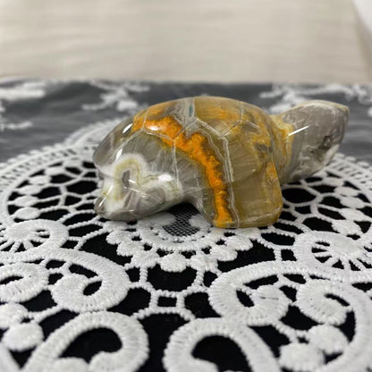 Bumble Bee Jasper Turtle Carving