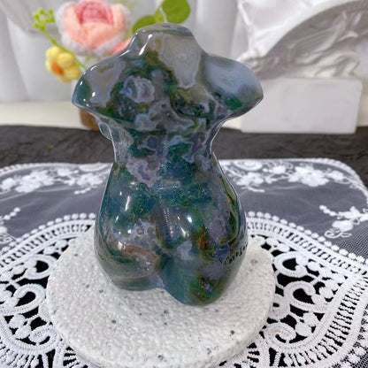 Moss Agate Female body Carving