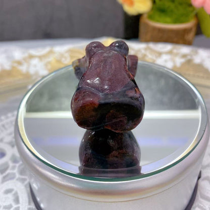 Garnet Winged Female Body Carving
