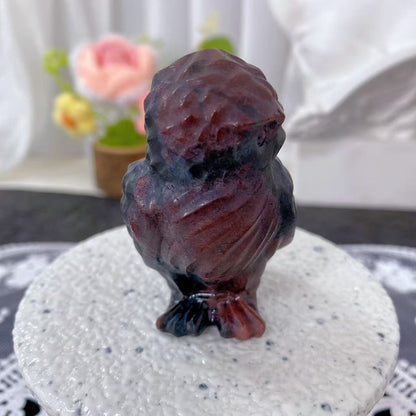 Garnet Owl Carving