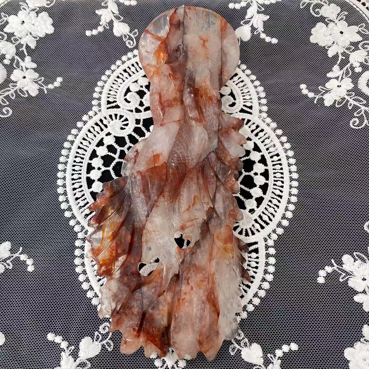 Fire Quartz Mermaid Carving