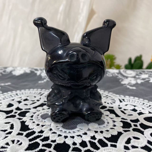 Black Obsidian Kuromi Carving